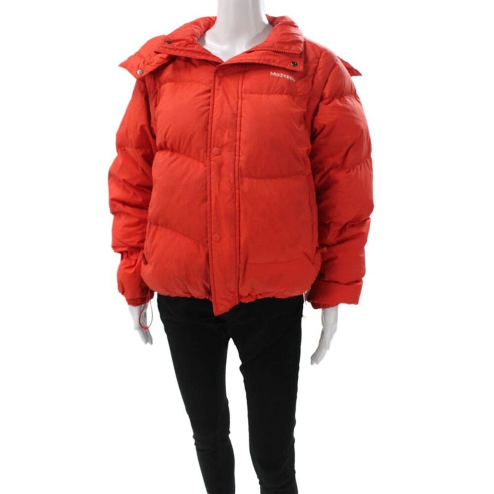 Madhappy Unisex Adults Puffer Jacket Orange Button Polyester Size S